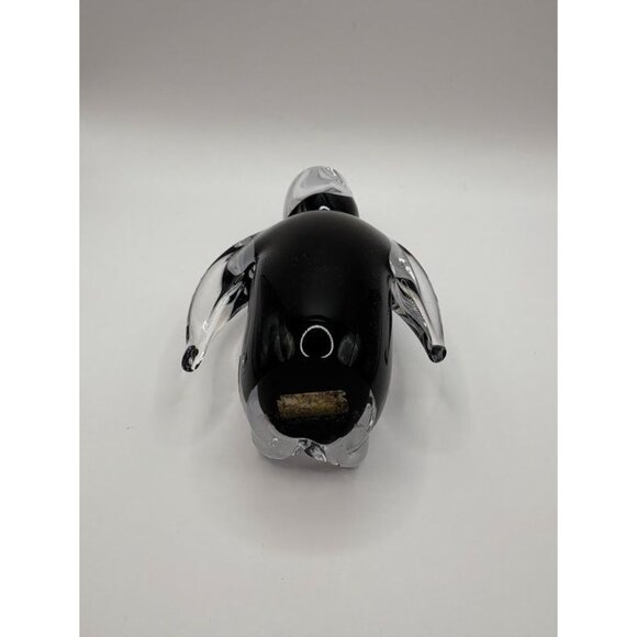 Handcrafted Vintage Kosta Boda Konstglas Sweden Black & Clear Glass Penguin - Picture 8 of 8